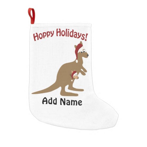 Hoppy Holidays christmas Kangaroo Small Christmas Stocking