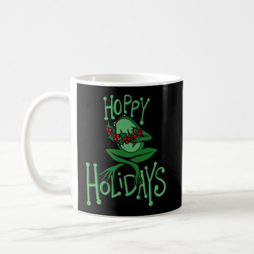 Hoppy Holidays Funny Christmas Frog Coffee Mug