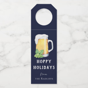 Hoppy Holidays Personalized Beer Bottle Hanger