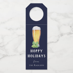 Hoppy Holidays Personalized Holiday Bottle Hanger