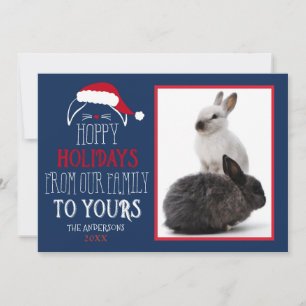 Hoppy Holidays Pet Rabbit Photo Flat Card