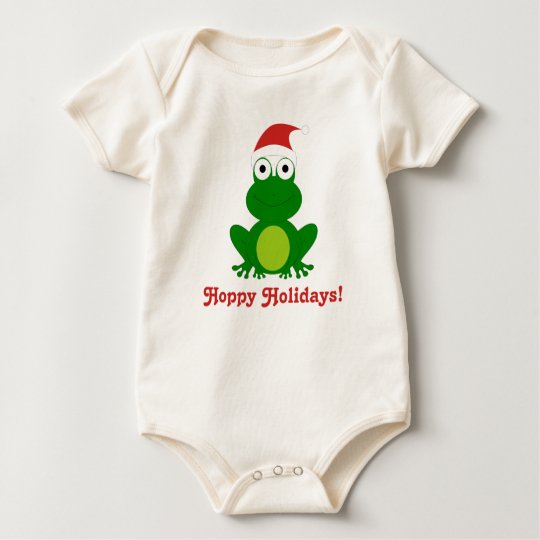 Hoppy Holidays Santa Frog Baby Bodysuit