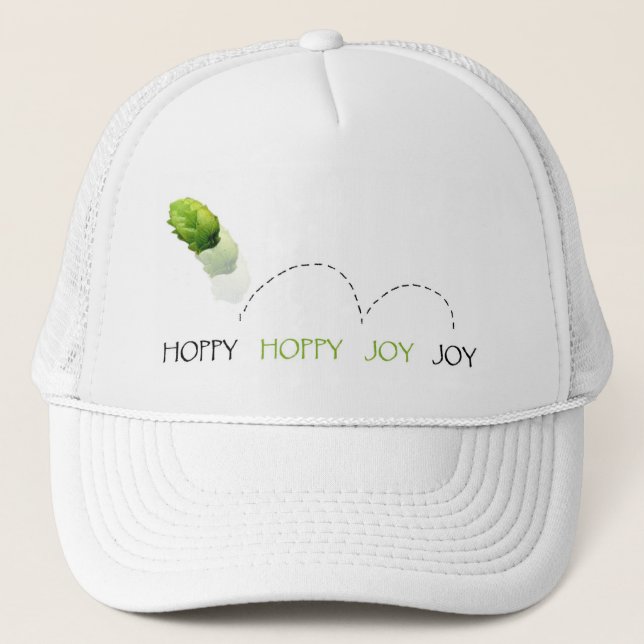 Hoppy Hoppy Joy Joy Trucker Hat (Front)