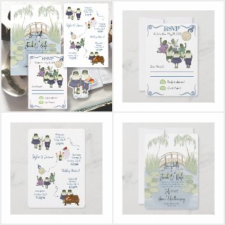 Hoppy Hour Illustrated Frog Wedding Suite