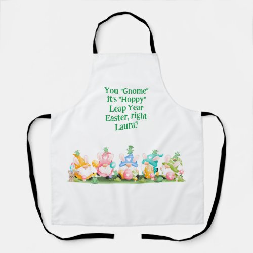 Hoppy Leap Year Easter Gnomes Bunnies Frogs Eggs Apron