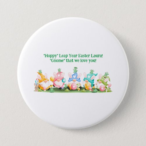 Hoppy Leap Year Easter Gnomes Bunnies Frogs Eggs Button