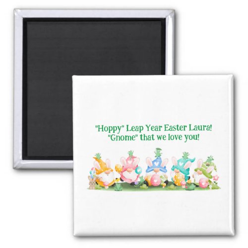Hoppy Leap Year Easter Gnomes Bunnies Frogs Eggs Magnet