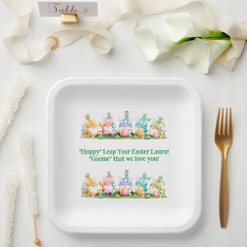 Hoppy Leap Year Easter Gnomes Bunnies Frogs Eggs Paper Plates