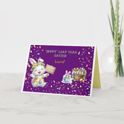 Hoppy Leap Year Easter Holiday Card