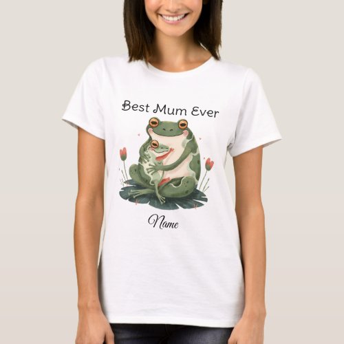 Hoppy Mothers Day Stylish Frog Themed T_Shirt 