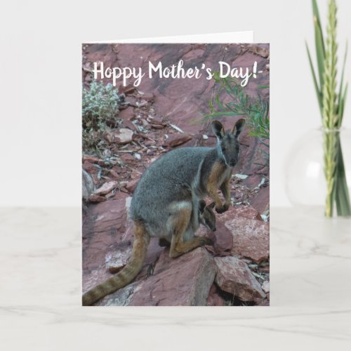 Hoppy Mothers Day Wallaby and Joey Card