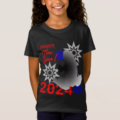 Hoppy New Year 2024 Kids Tee
