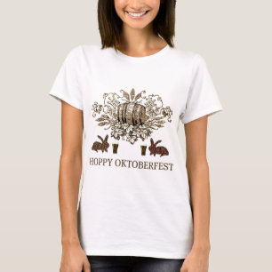 HOPPY OKTOBERFEST BEER KEG, BUNNY HOPS AND BIER T-Shirt