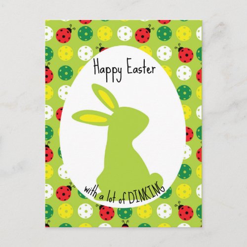  Hoppy Pickleball Easter cute green Postcard