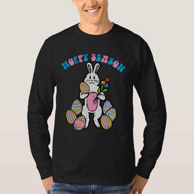 Hoppy Season Easter Bunny Egg Rose Men Boys Kids T T-Shirt (Front)