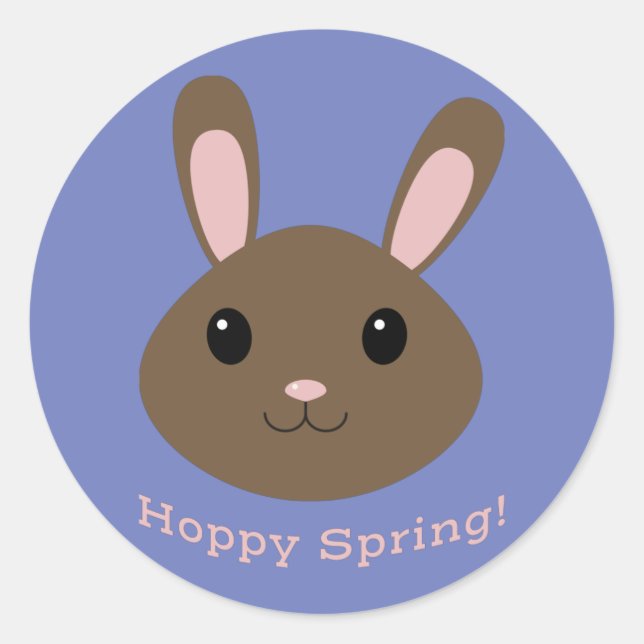Hoppy Spring Bunny Classic Round Sticker (Front)