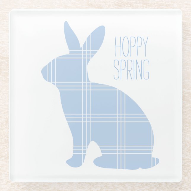 Hoppy Spring Home Decor with Bunny Glass Coaster (Front)