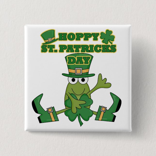 Hoppy St. Patricks Day Tshirts and Gifts Pinback Button (Front)