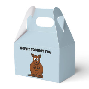 Hoppy to Meet You Kangaroo Funny Cartoon Favor Boxes