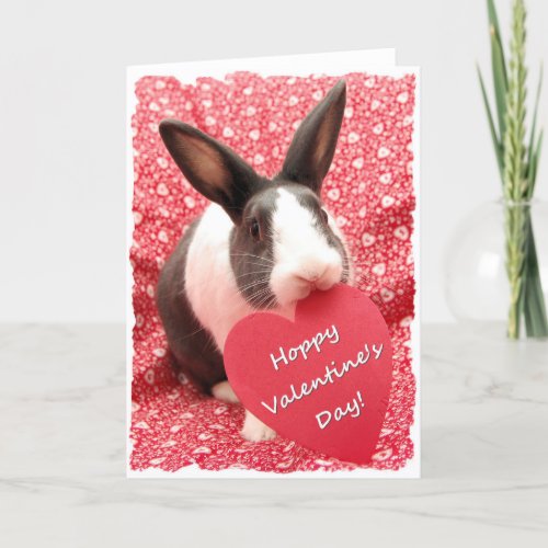 Hoppy Valentines Day blank inside Holiday Card