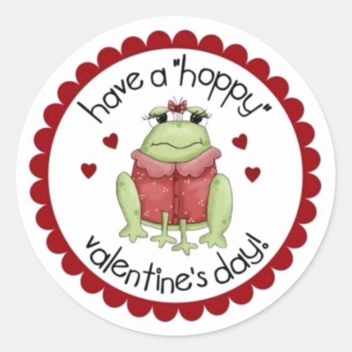 Hoppy Valentines Day  Classic Round Sticker