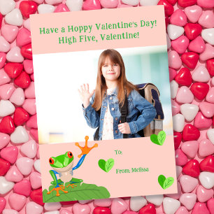 Hoppy Valentine's Day Frog Kids Classroom Photo   Holiday Card