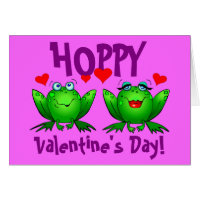 Hoppy Valentines Day Funny Frogs Card