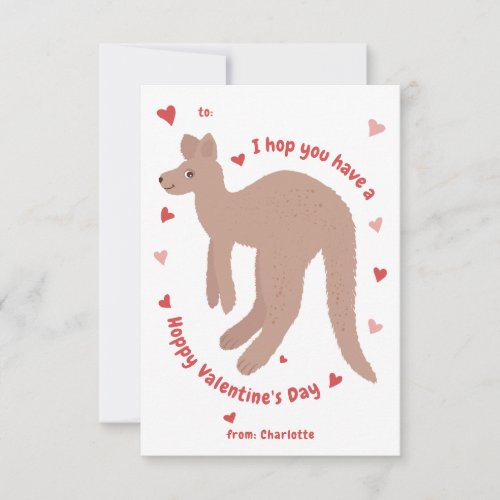 Hoppy Valentines Day Kangaroo Valentine Card