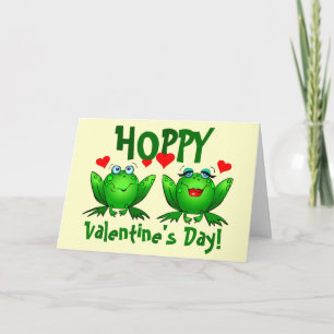Hoppy Valentines Happy Frogs Blank Cards