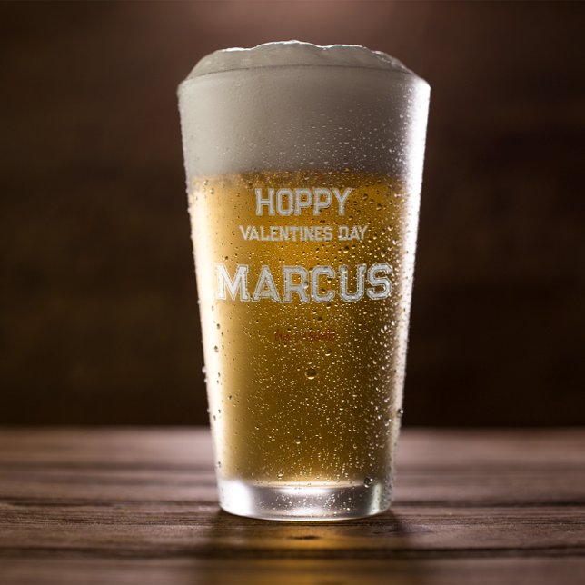 Hoppy Valentines | Monogram For Him Glass (Creator Uploaded)