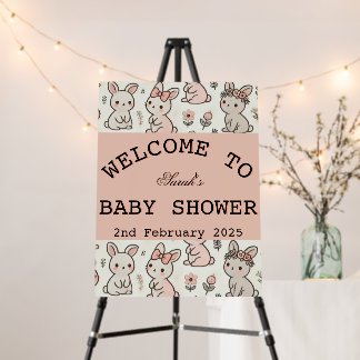 Hoppy Welcome: Bunny Baby Shower Foam Board
