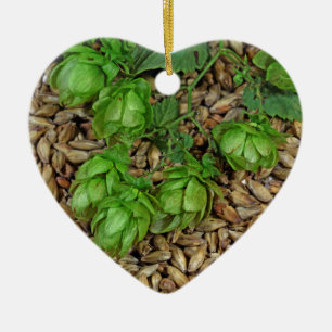 Hops and Malt Ceramic Ornament