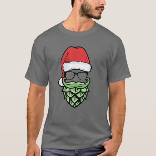 Hops Beard Hipster Santa Christmas Beer Lover T Sh T_Shirt