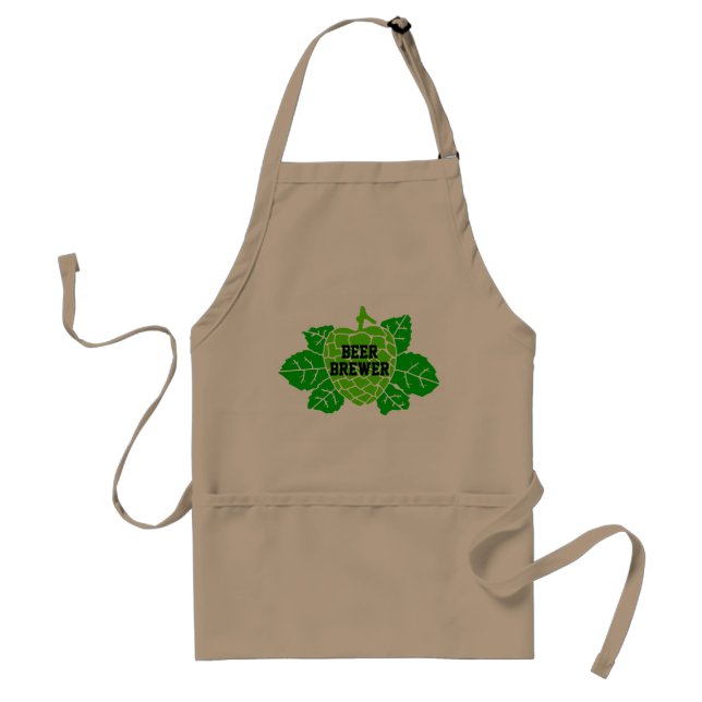 Hops Beer Brewer Stencil Adult Apron (Front)