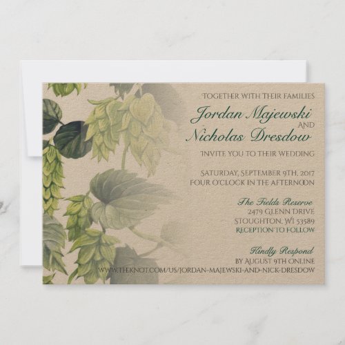 Hops Beer Wedding Collection Invitation