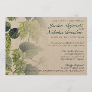 Hops, Beer Wedding Collection Invitation