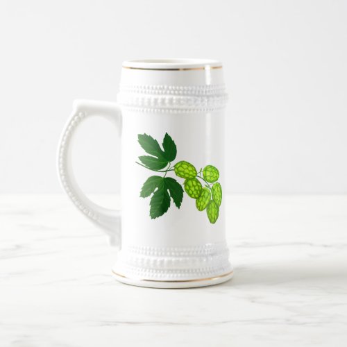 Hops Botanical Art Beer Stein