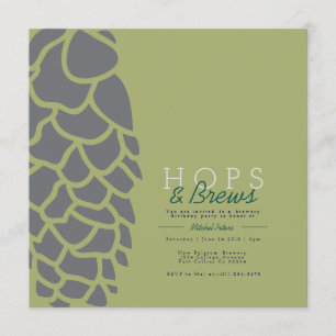 Hops & Brews Brewery Party Invite