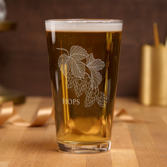 Hops Design Etched Glassware (Party)