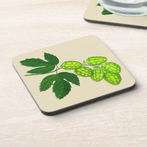 Hops Flower Botanical Illustration Drink Coaster