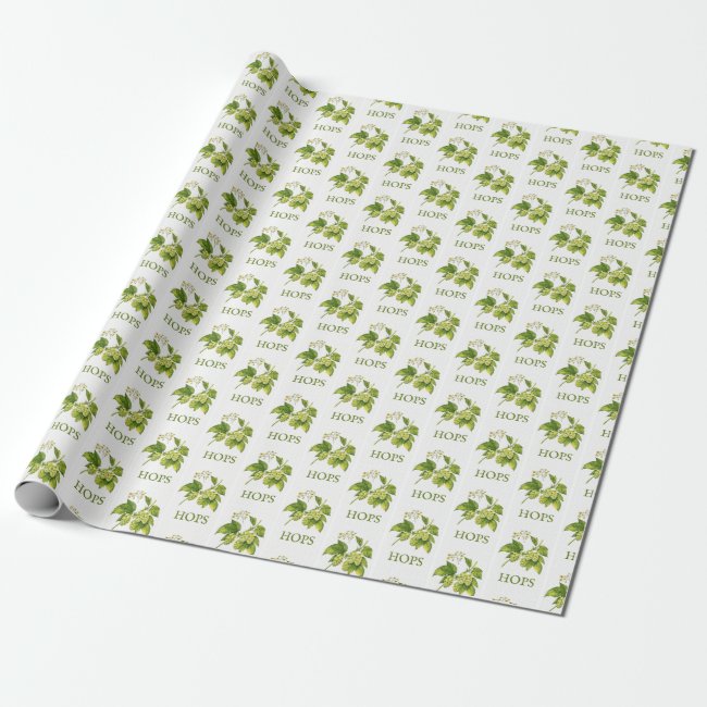 Hops Flowers and Leaves Design Wrapping Paper