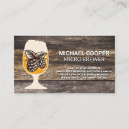 Hops | Wooden Boards | Beer Glass Business Card at Zazzle