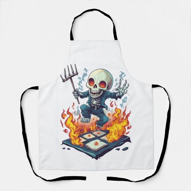 Hopscotch from Hell � Funny Demon Skull Apron (Front)