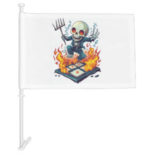Hopscotch from Hell � Funny Demon Skull Car Flag