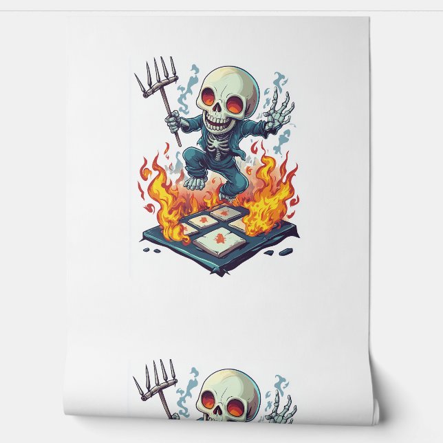 Hopscotch from Hell – Funny Demon Skull Wallpaper (Unrolling)