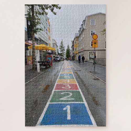 Hopscotch in Downtown Reykjavik Iceland Jigsaw Puzzle