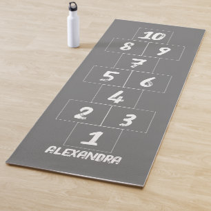 Hopscotch White Chalk Grey Yoga Mat