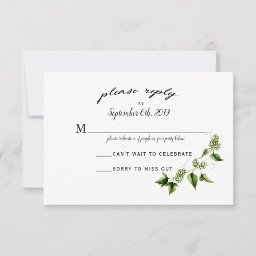 Hopvine Wedding Invitation RSVP Card