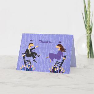 Hora Chair Dance B'nai B'not Folded Thank You Card