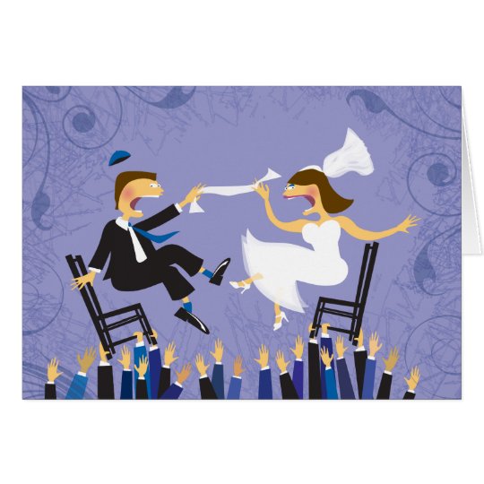 Hora Chair Dance Jewish Wedding Thank You Card